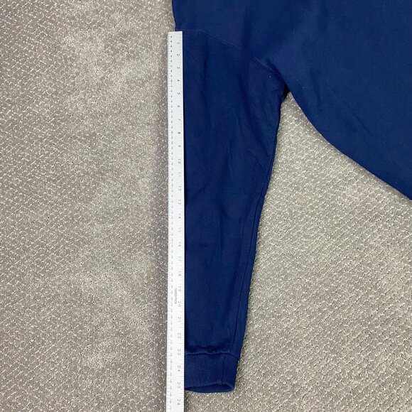 Vintage 90s Champion Sweatshirt Adult XL Blue Script Hi Lo High Low Made in USA - Picture 12 of 13